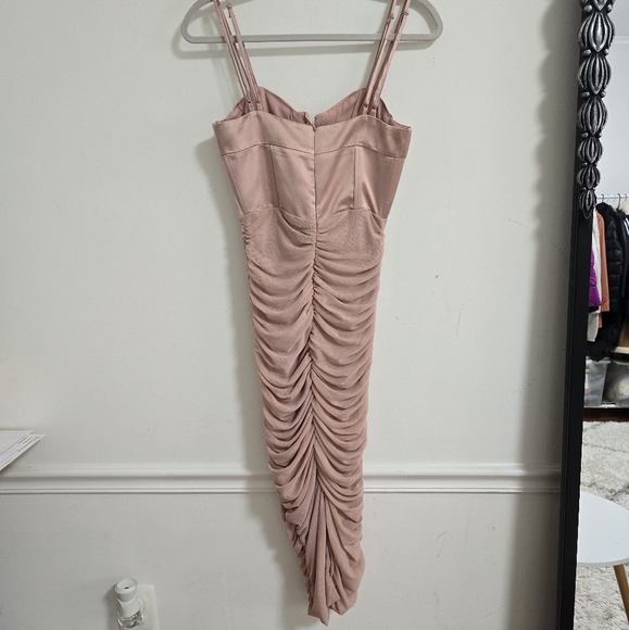 Zara blush corset ruched midi dress nwt - Picture 8 of 10